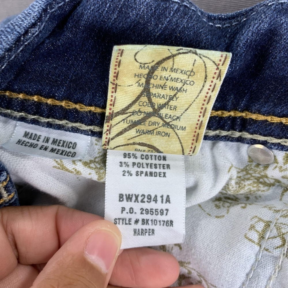 BKE Denim Short Women 28 (30) Blue Harper Distress Raw Hem Frayed Cutoff Stretch - Picture 11 of 16